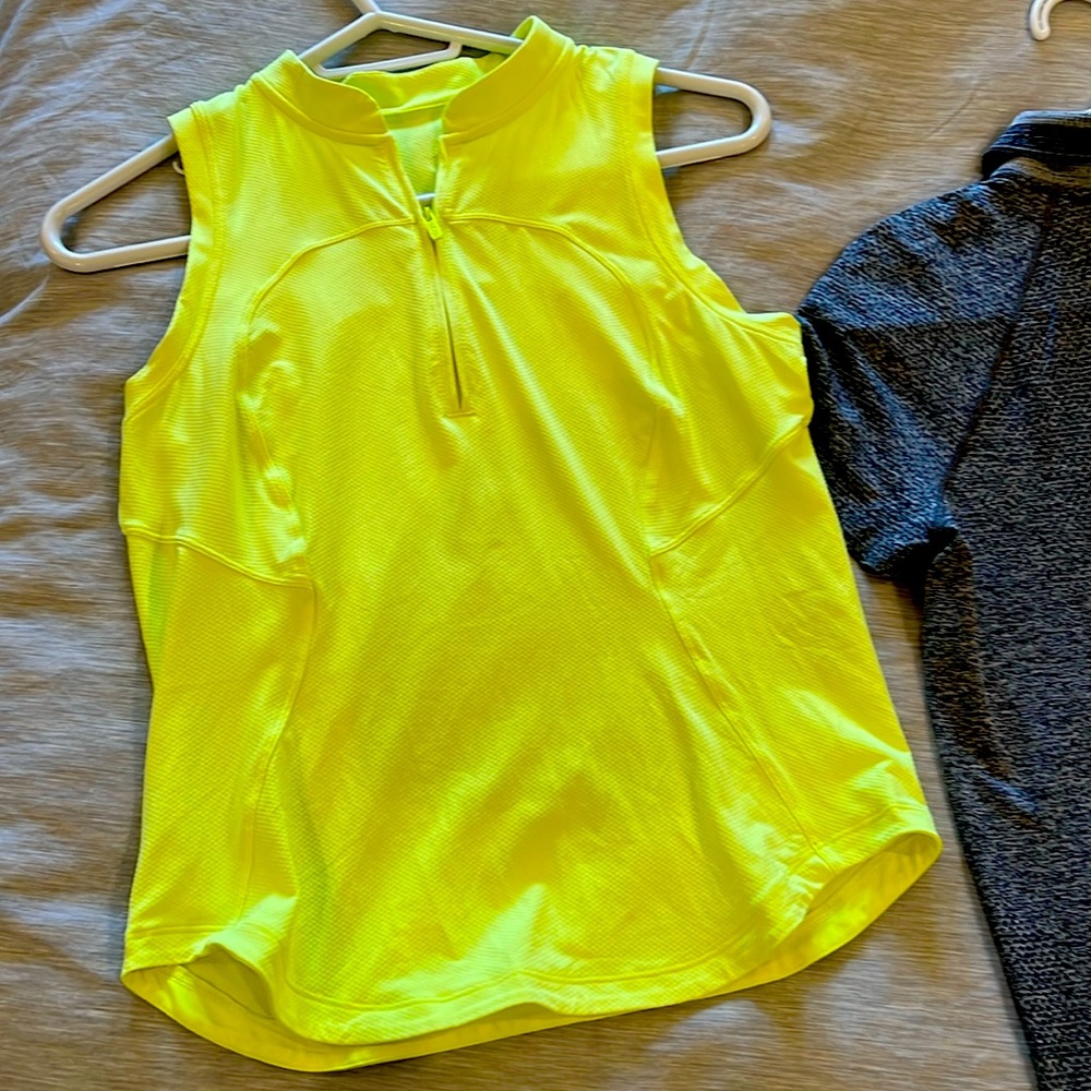 Lululemon front zip mock neck tennis tank.
